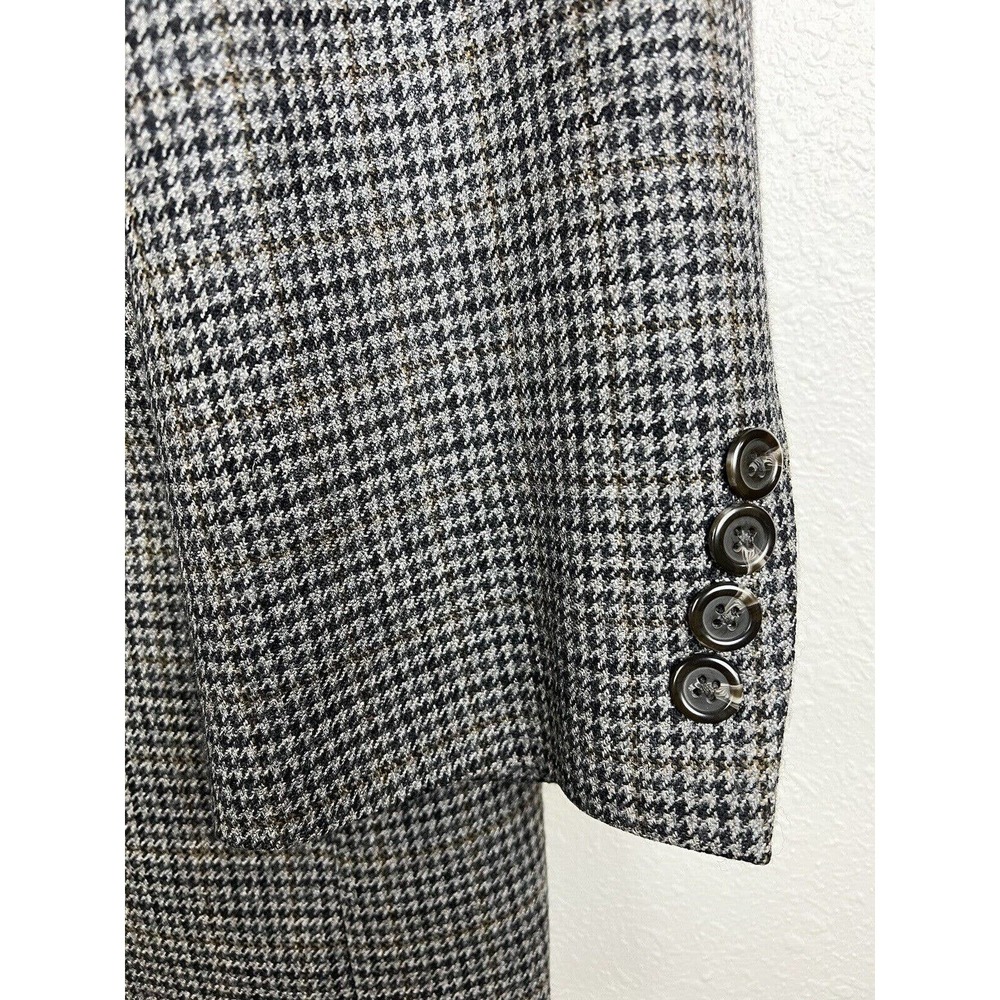 Lauren Ralph Lauren Men's Size 44L Gray Black Houndstooth 100% Wool Suit Jacket - Picture 3 of 16